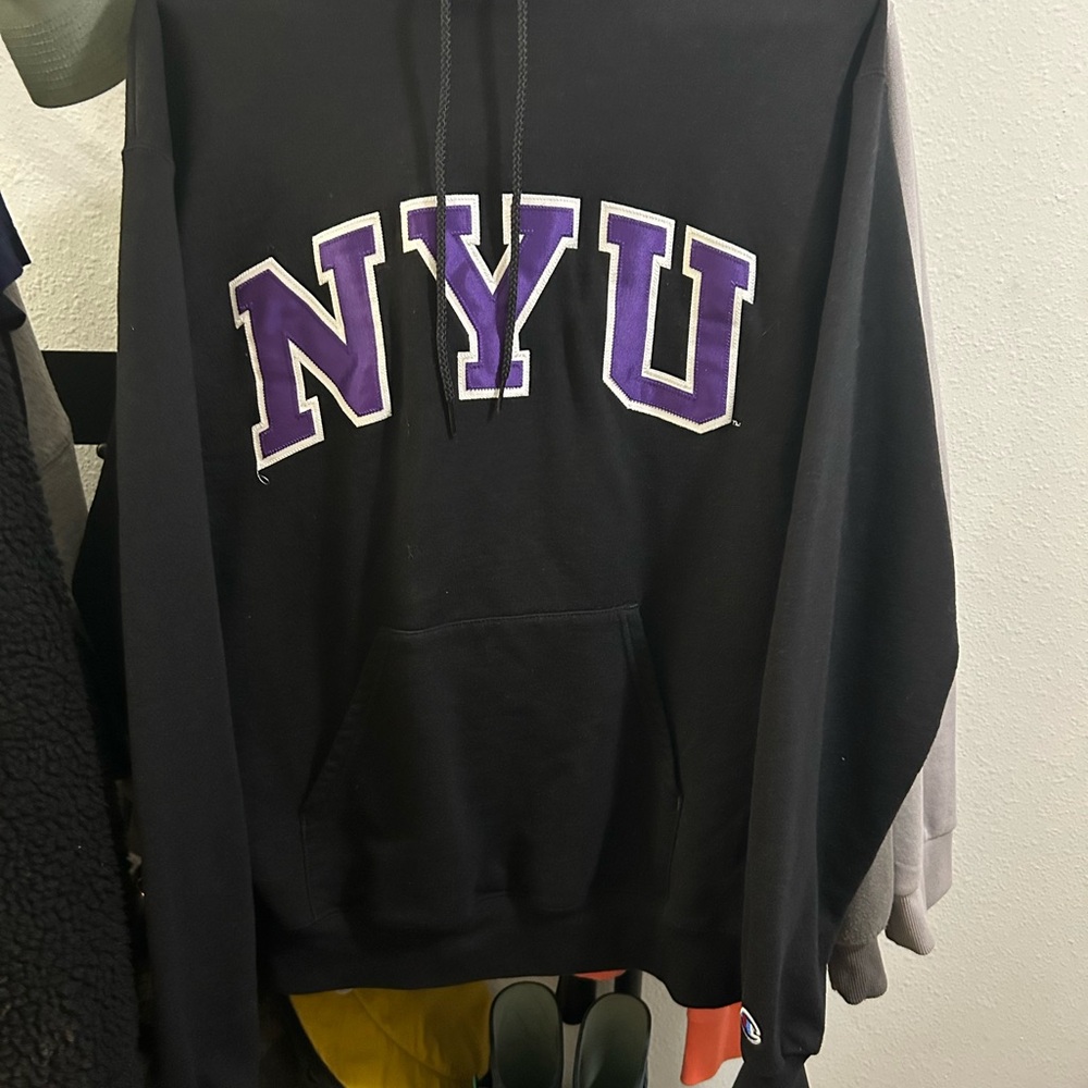 Champion Black and Purple Collegiate Sweater